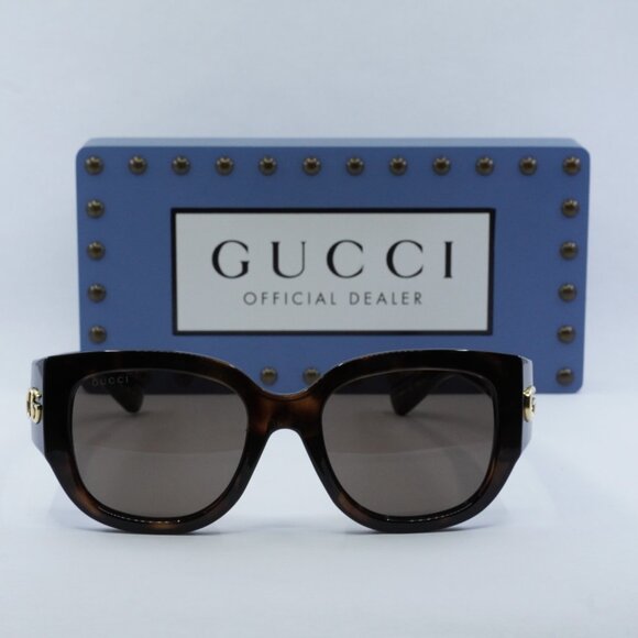 Gucci GG1599SA 002 Cat Eye Sunglasses - Dark Havana/Brown main image 8